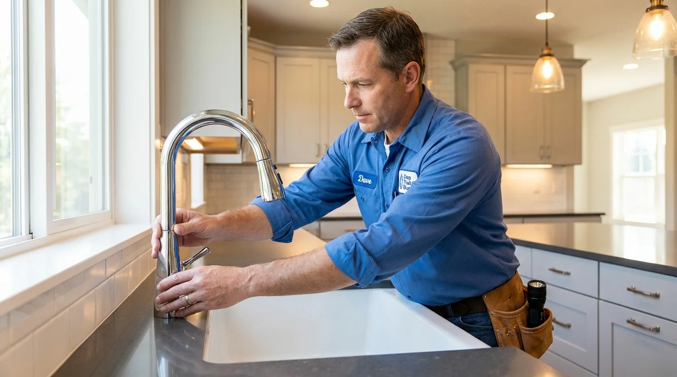 Kitchen faucet installation by Johns Plumbing LLC in Isanti